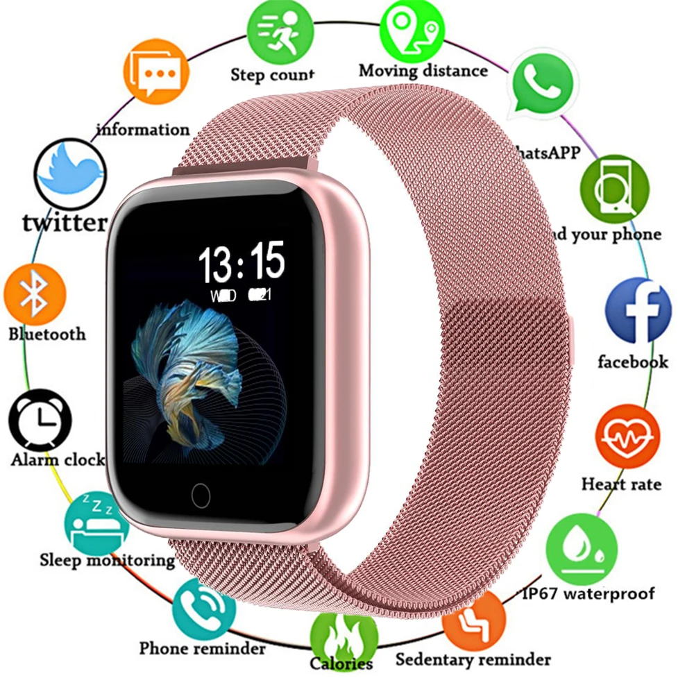 Новинка 2019 женские водонепроницаемые Смарт-часы T80 Bluetooth для Apple IPhone пульсометр