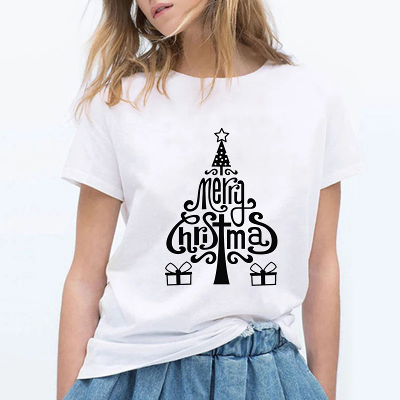 

Santa Claus Printed Harajuku Graphic T Shirts Women Kawaii Gym Punk Merry Christmas Oversize Camiseta Mujer Tee Shirt Femme