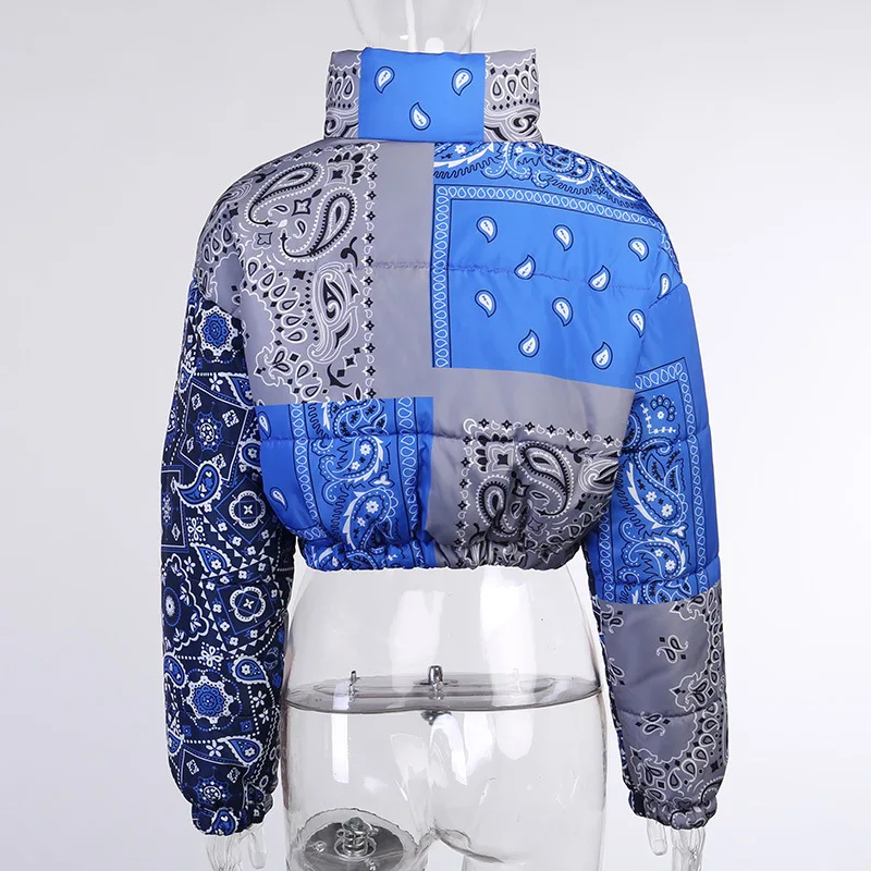 Woman Bandana Puffer Coats Jackets Crop Puff Ladies Top Women Winter Fashion Girls' Plus Size Bubble Coats
