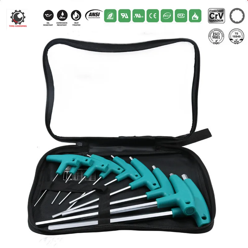

Heavy Duty 6/9 PCS Allen Key Hex Wrench Set Flathead T-Handle Spanner Hexagon Screwdriver Auto Bike Motorycle Reapair,Home Tool
