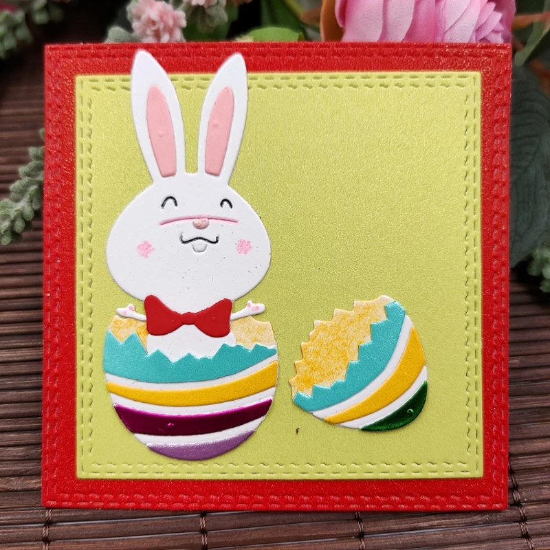 

Easter Bunny Eggshell Metal Cutting Dies Stencil Scrapbooking DIY Album Stamp