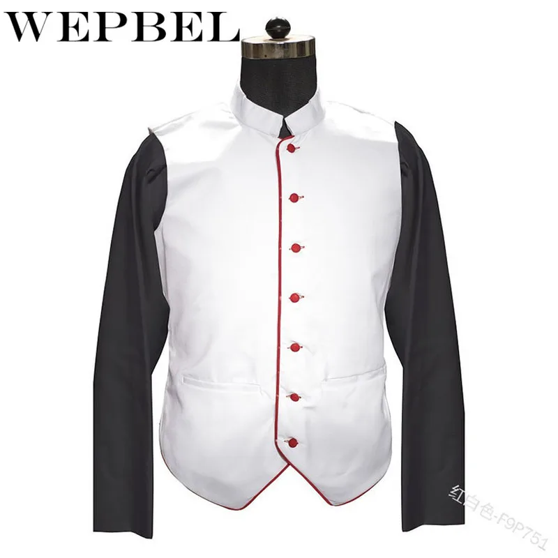 

WEPBEL Men Vintage Palace Vest Sleeveless Stand Collar Single Breasted Coat Evening Party Business Casual Vintage Jacket