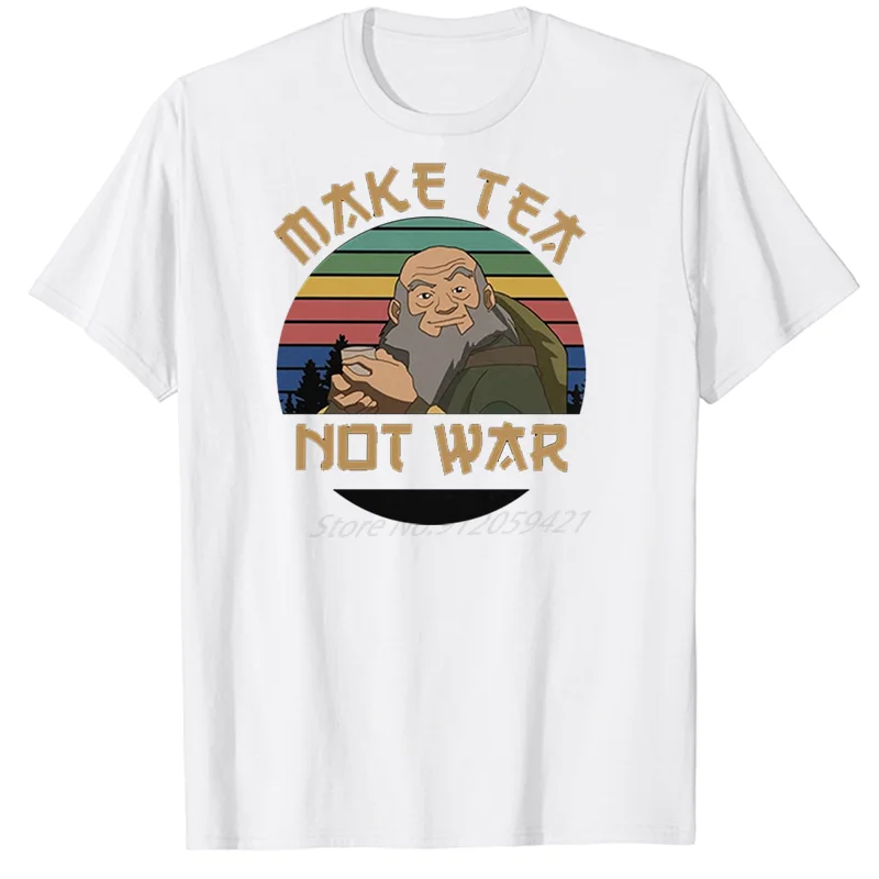 

Забавный Аватар The Last Airbender Iroh Make Tea Not War Shits графическая футболка с коротким рукавом повседневные Большие футболки мужская одежда