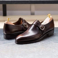 2021 spring and autumn new mens pu leather buckle casual party comfortable breathable business casual all match loafers zz158