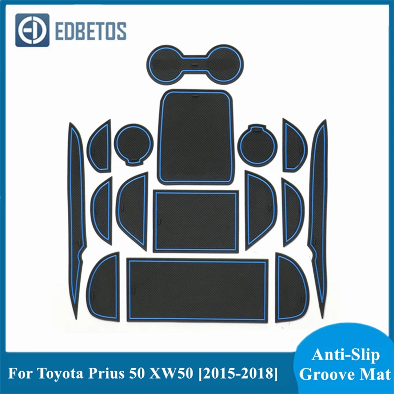 

Door Groove Mat For Toyota Prius 50 XW50 2015 2016 2017 2018 Anti-Slip Mat Gate Slot Coaster Anti-Dirty Mat Car Interior Gel Pad