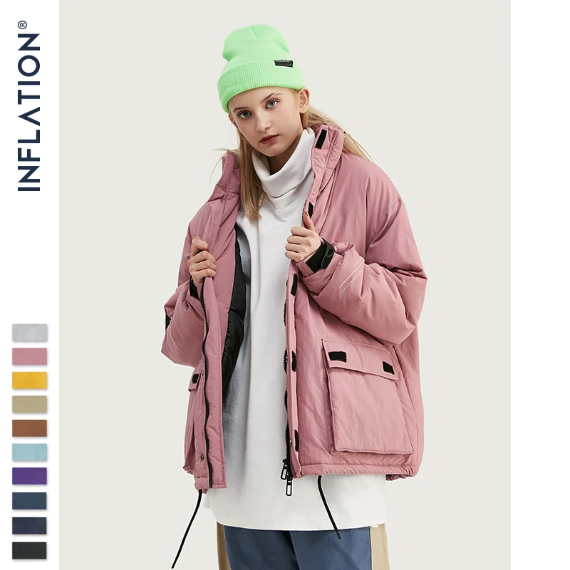 Парка мужская зимняя в стиле инфляции однотонная теплая парка куртка уличная