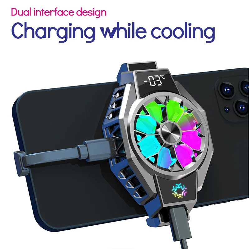 Universal X9 Mobile Phone USB Game Cooler System Cooling Fan Gamepad Holder Stand Radiator Wireless Charging For Iphone Huawei |