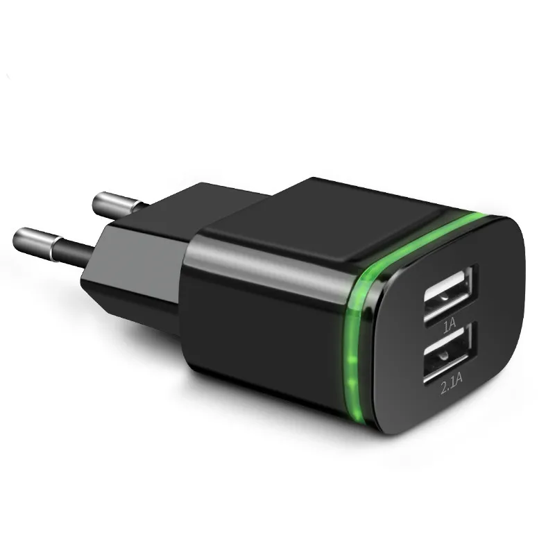LED 2A Portable Dual USB Travel Wall Home Charger Power Adapter Plug for iPhone 5 6 6s 7 Plus IPHONE 8 X Samsung HTC Nexus redmi | Мобильные