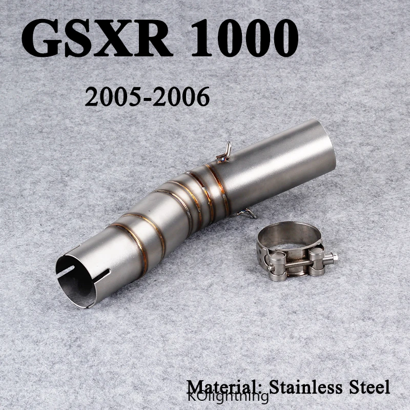 

Motorcycle Middle Link Pipe Stainless Delete Replace Original Exhaust System Lossless Modified For Suzuki GSX-R1000 2005-2006