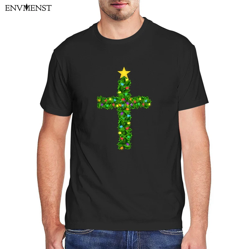 

Christmas Tree Holly Cross Graphic T Shirts Women Clothing Funny Xmas Gifts Harajuku T Shirt Female Tee Blouse Soft Fashion Tops