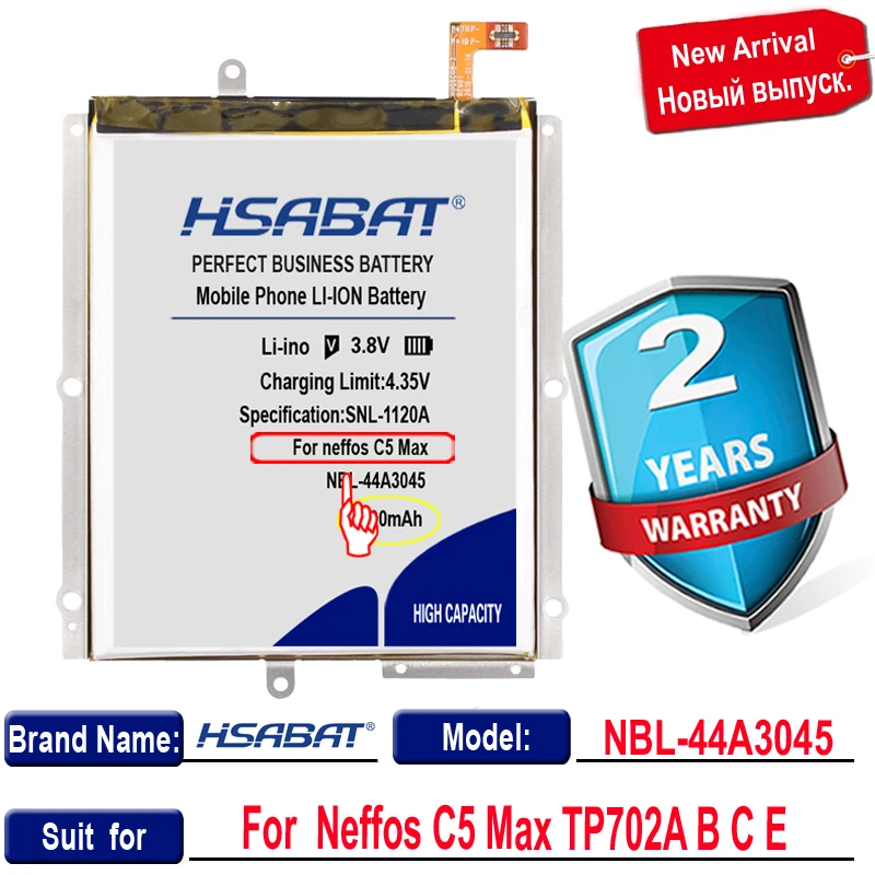 Новое поступление запасная батарея [HSABAT] 3800 мАч для neffos C5 Max TP702A B C E | Мобильные