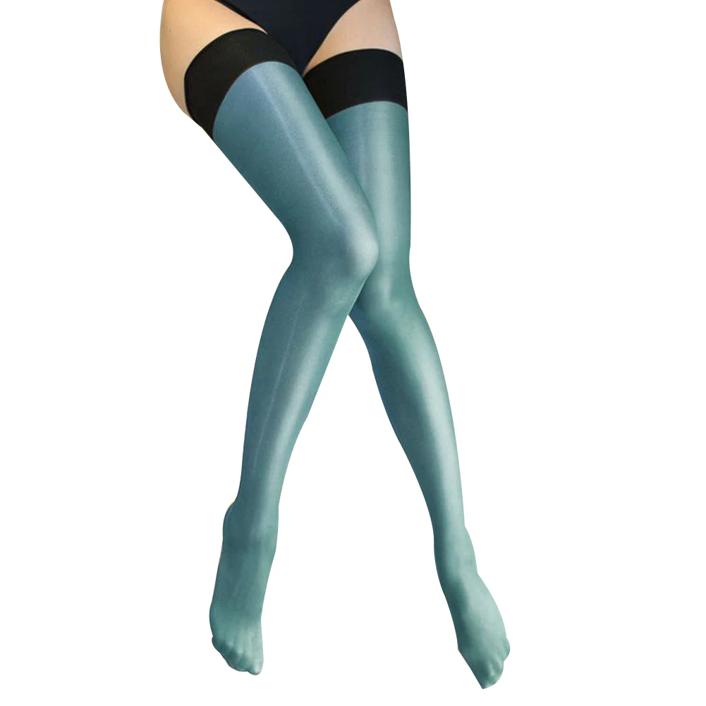 Женские модные сексуальные блестящие высокие чулки выше колена для ночного