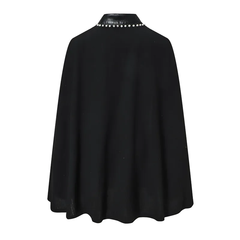 New Design Women Poncho Jacket Cloak Coat Turn-Down Cape Blazer Spring Autumn Elegant Mock Classy |