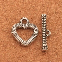 dots heart alloy toggle clasp jewelry findings 18x21mm 50sets zinc alloy fit bracelets l859