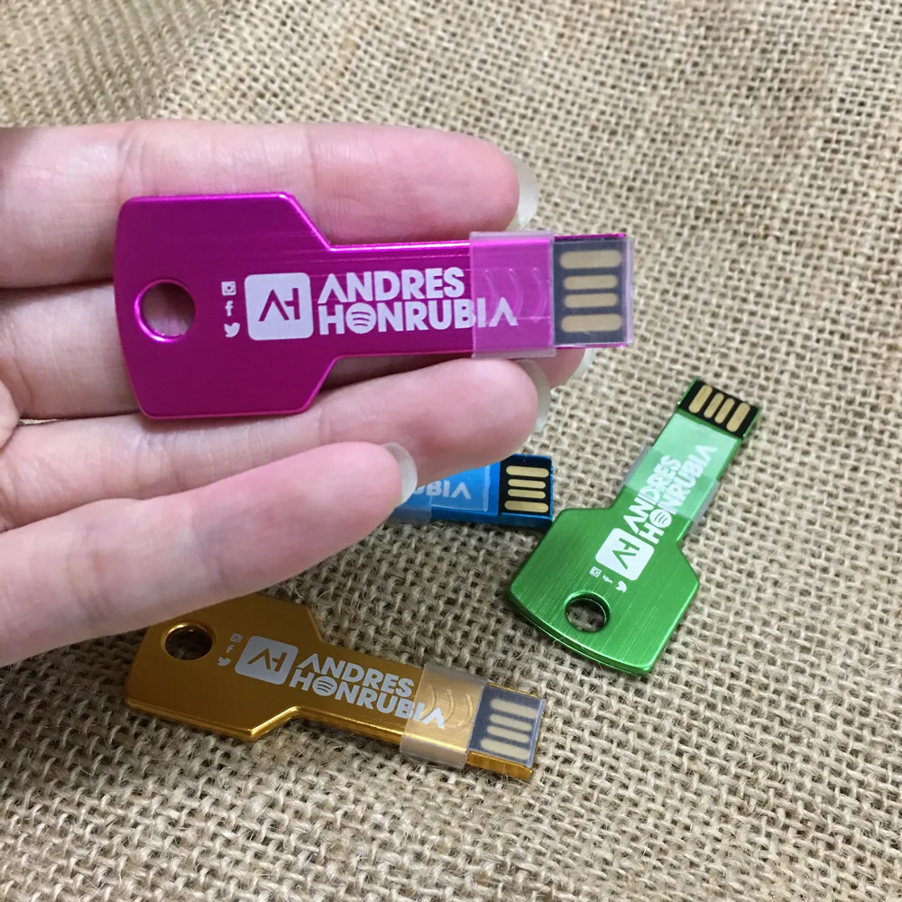 50 шт./лот Cle USB Stick Пользовательский логотип флэш накопитель металлический ключ