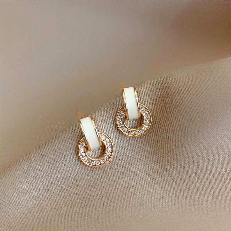 Женские круглые серьги подвески корейские Маленькие Геометрические с изящными