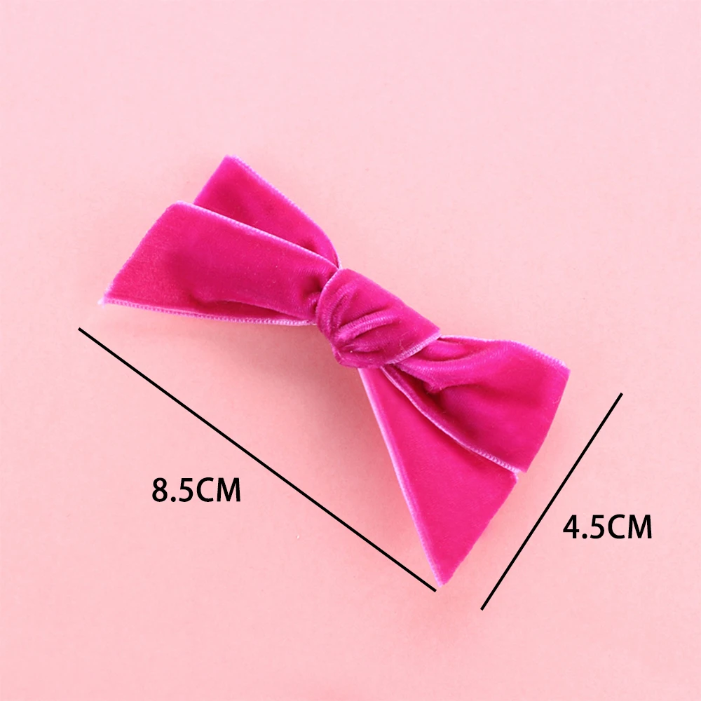 Заколки для волос девочек бархатные ярких цветов с бантом |