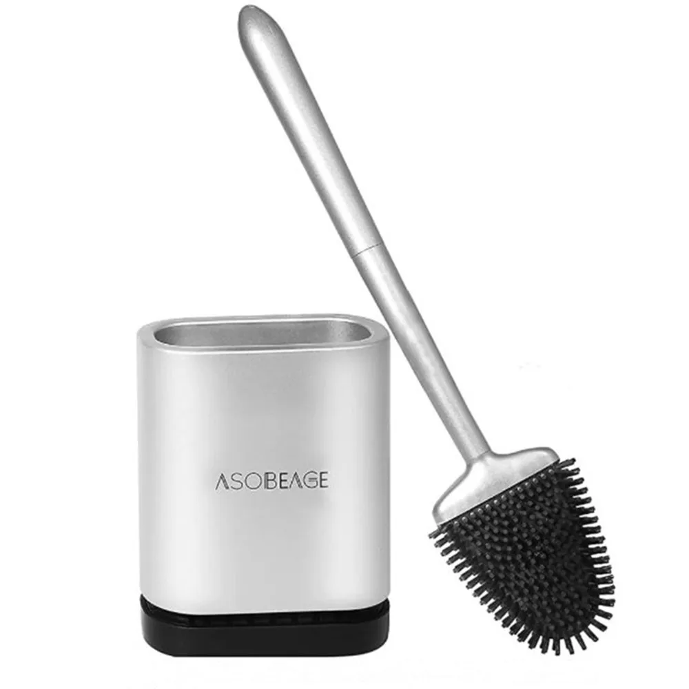 asobeage toilet brushes cleaner with holder set wall mounted flexible soft bristles wc cleaner brush for floor bathroom cleaning free global shipping