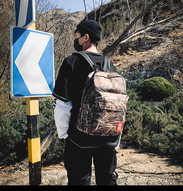 

PY2975 2020 NEW Men's camouflage backpack trend ins backpack