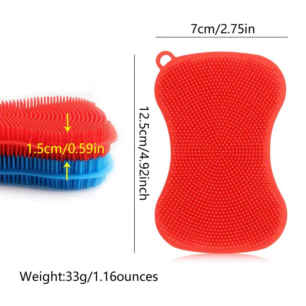 Силиконовая щетка для чистки кухни 3 шт. губки мытья посуды сковорода легко мыть