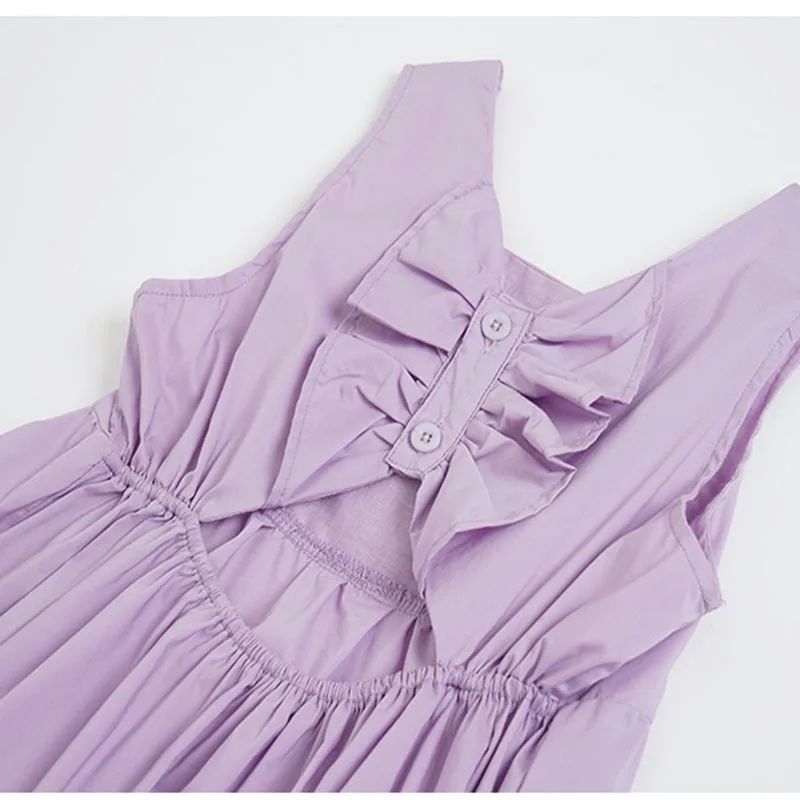

5 To 20 Years 2021 New Summer Girls Dress Kids Fashion Teen Children Clothes Sleeveless Holiday Dresses For Girls Purple Fashion