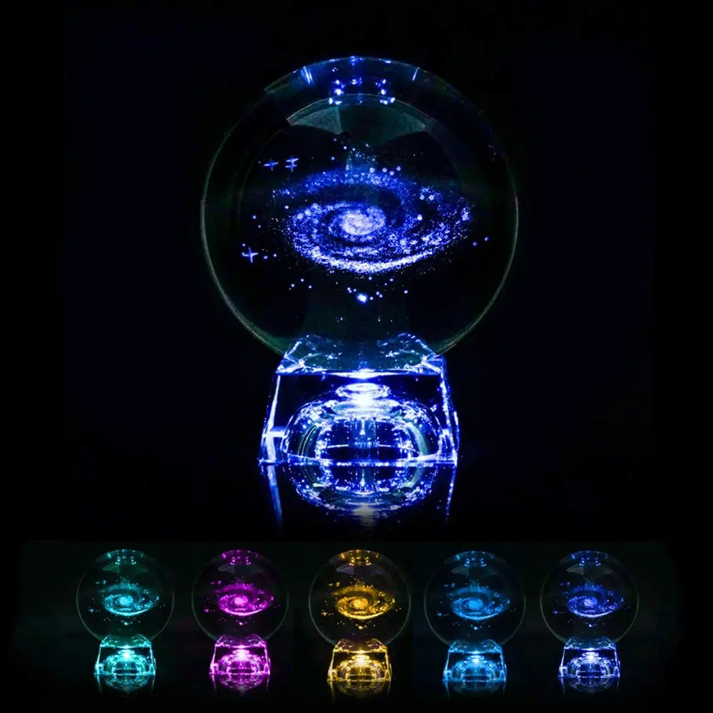 60 мм Кристальный шар с солнечной планетой для рождественского домашнего декора