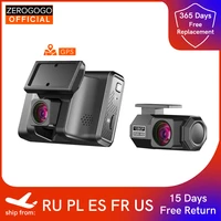 zerogogo 2k car dvr video recorder with gps dual dash cam front and rear dash camera 24h parking monitor night vision 1080p