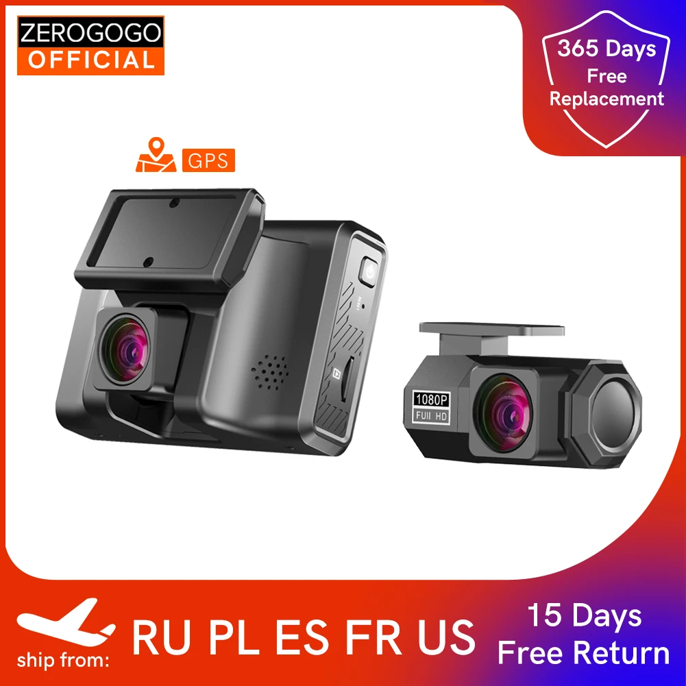 ZEROGOGO 2K Видеорегистраторы для автомобилей Видео Регистраторы с GPS Dual Dash Cam