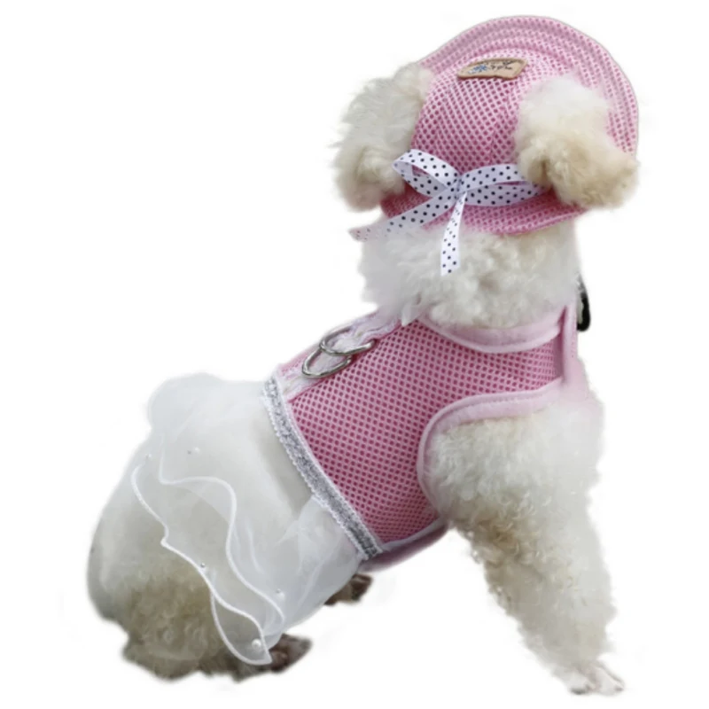 

Pet Dog Fashion Cap Beatuy Spring With Breathable Net Cloth Puppy Summer Fashion Cap Props Summer Comfortable Sun Protective Hat