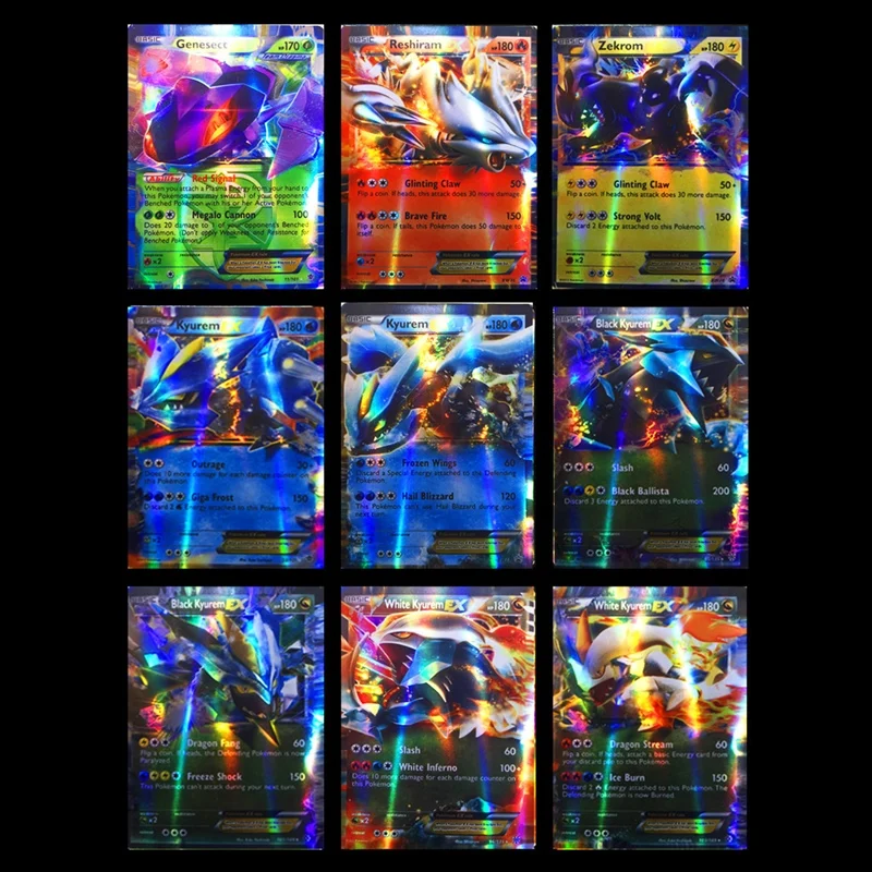 TAKARA TOMY Pokemons card 100 шт 80EX 20 Мега не повторяющиеся блестящие карты игры битва карт торговля дети Покемон карты игрушка