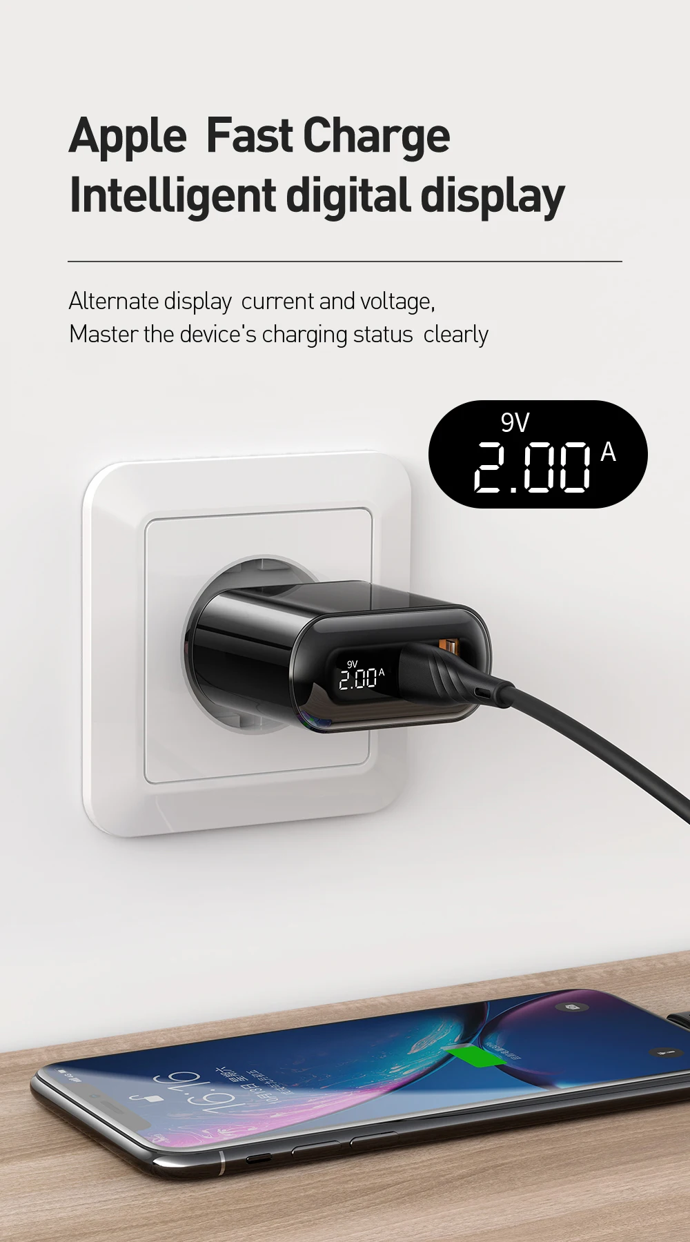 ROCK цифровой дисплей Quick Charge 4,0 3,0 USB зарядное устройство QC3.0 зарядное устройство для iPhone 11 Pro samsung Xiaomi type C PD настенное быстрое зарядное устройство