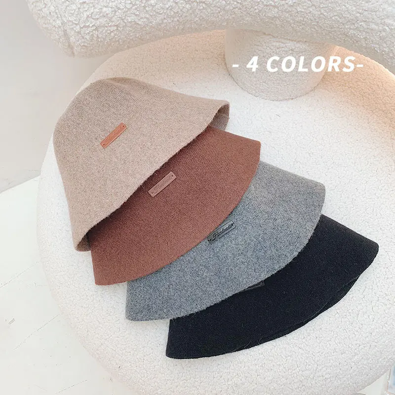 Панама женская однотонная зимняя спортивная шапка из 90% шерсти в стиле хип-хоп