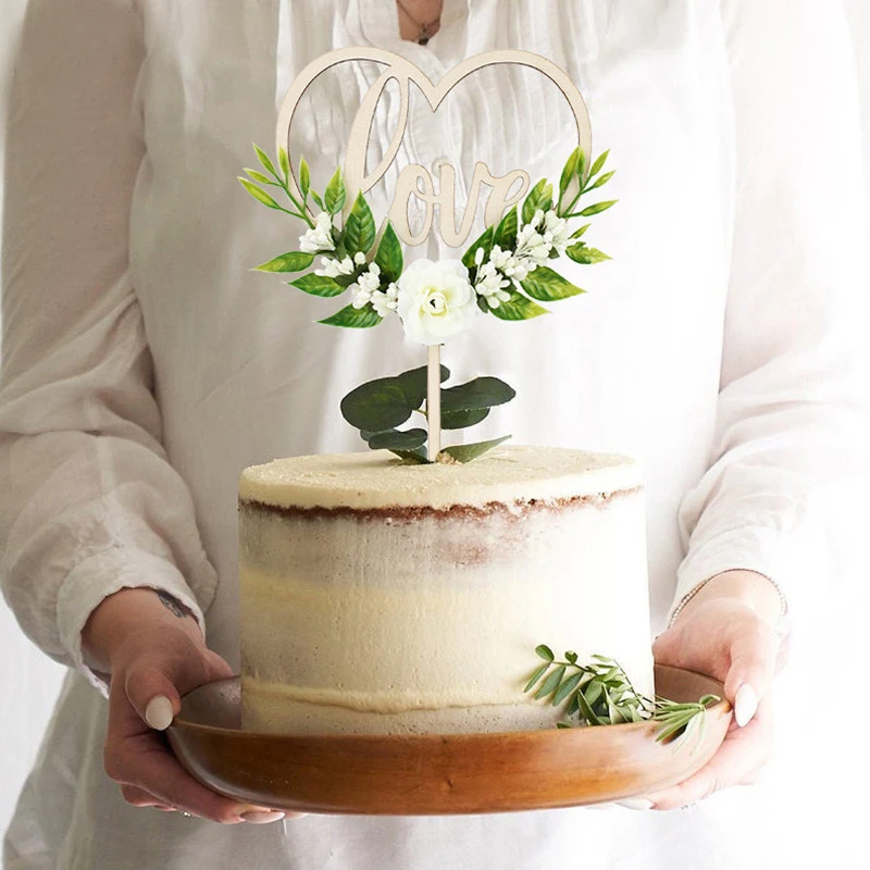 Ins Love Flower Happy топперы для торта на день рождения белые розы украшения свадебные