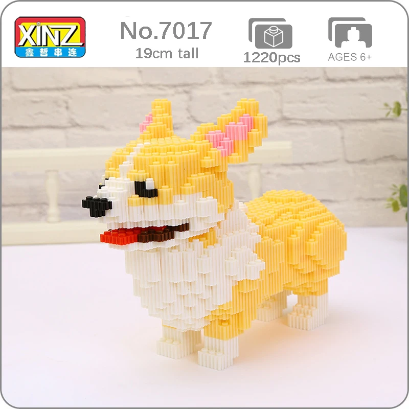 Xizai 8055 маленькая валлийская корги собака животное 3D модель DIY Мини Волшебные