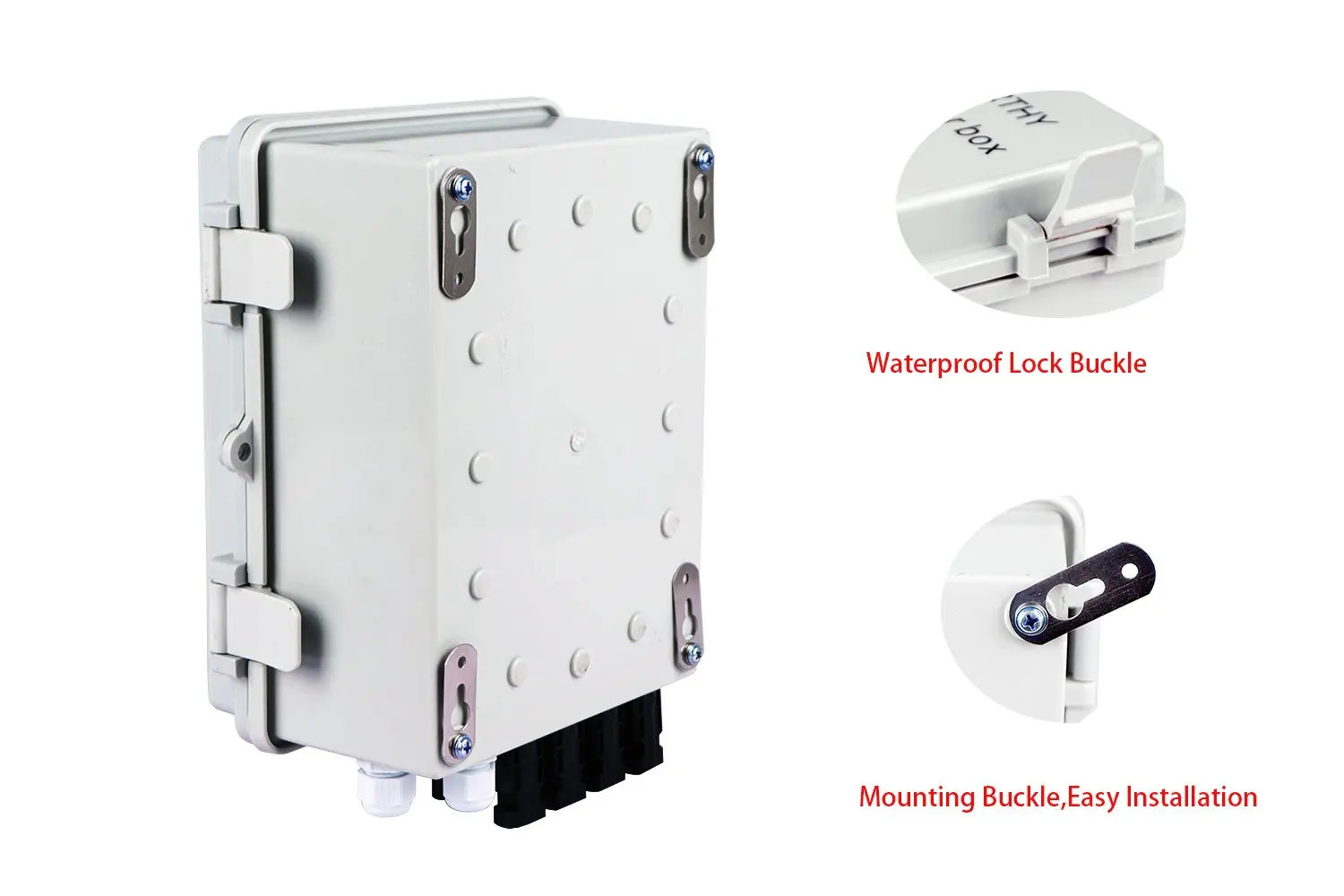 

4 String PV Solar Combiner Box 10A Breakers Surge Protection Lightning