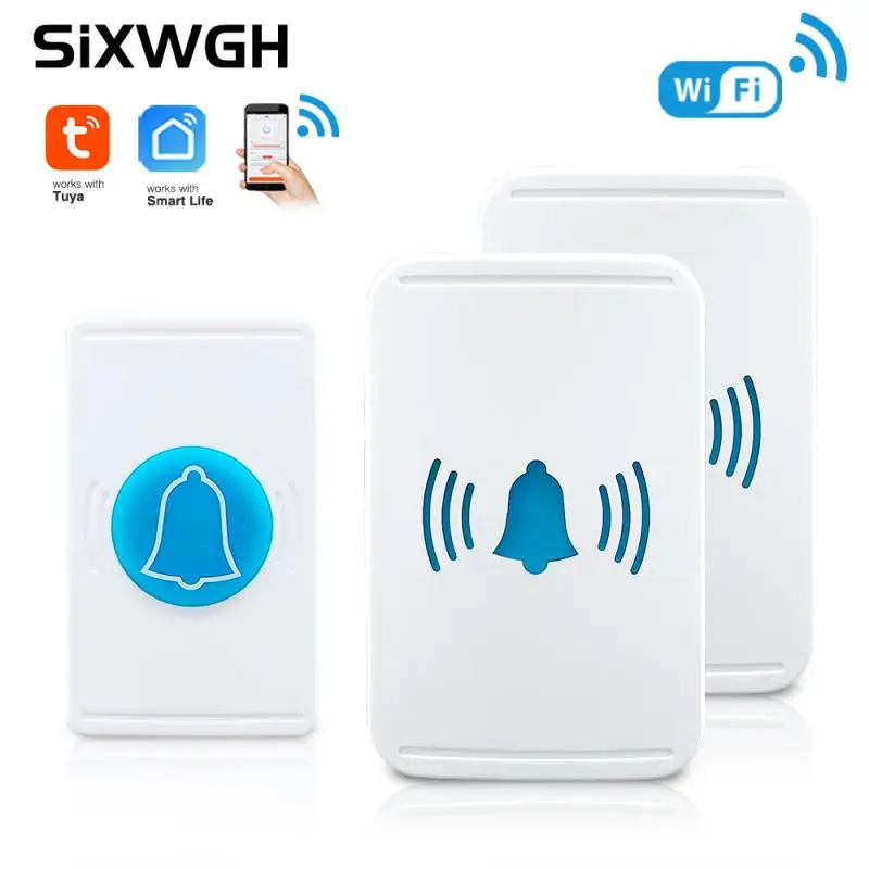 

Tuya WiFi Wireless Doorbell Long-distance Remote Control Music Doorbell Elderly Pager Intelligent Scene Alarm EU/US/UK Plug