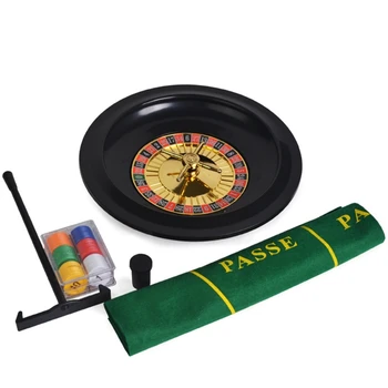 10 inch Roulette Game Set Casino Roulette with Table Cloth Poker Chips for Bar KTV Party Borad Game 2