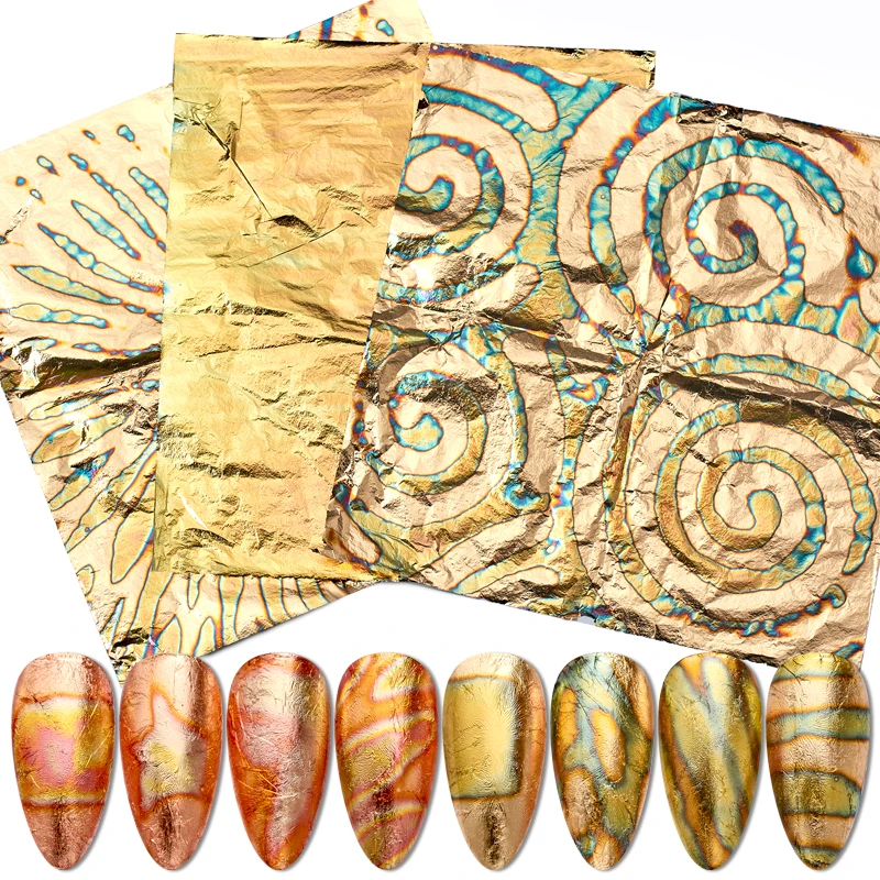 1 шт наклейки для ногтей бронзовая цветная Золотая переводная фольга в рулонах