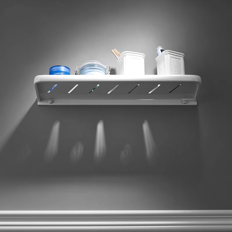 Современная одноярусная полка для ванной с выемкой алюминиевая настенная