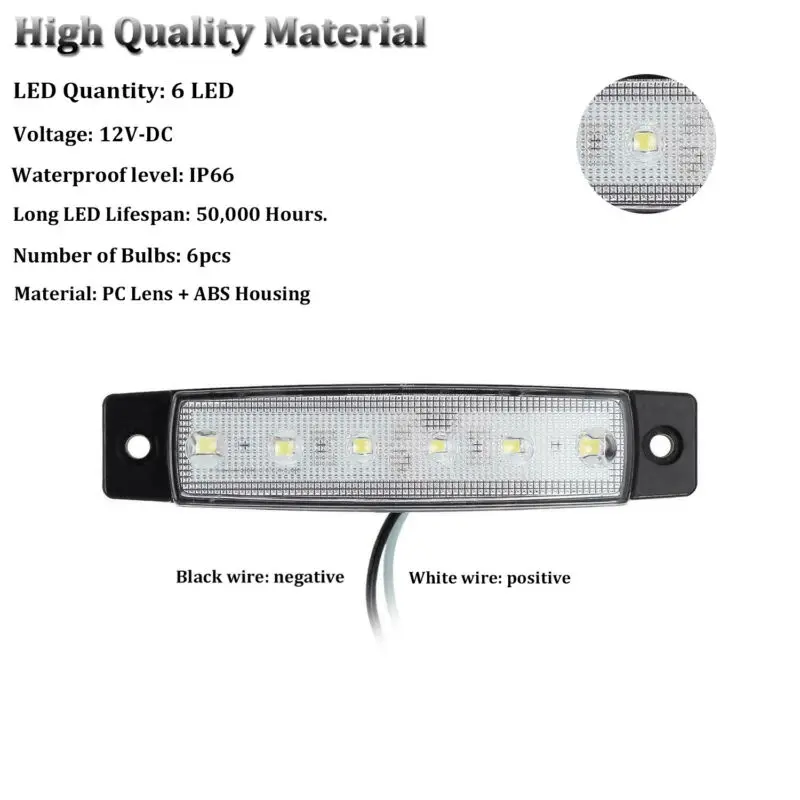 4 шт. белый 6-светодиодный фонарь для джипа внедорожника RZR ATV UTV простая установка |