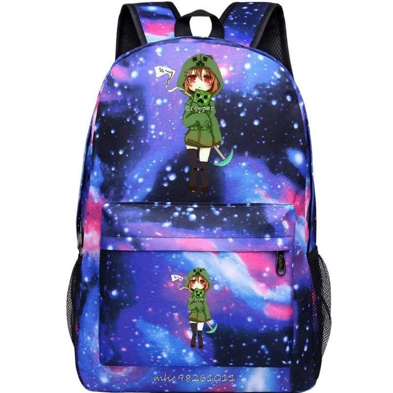 Светящийся рюкзак унисекс Minecraft для мужчин и женщин ранец с рисунком из аниме