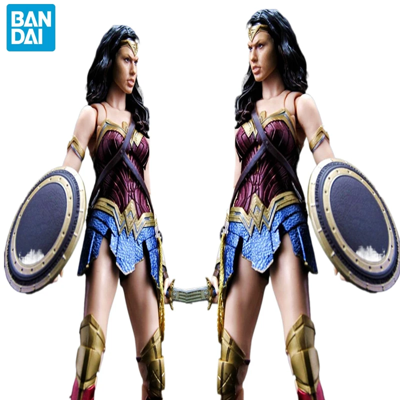 Bandai Аниме Фигурки Мстителей Wonder Woman Лига Справедливости 15 см ПВХ SHF экшн фигурка