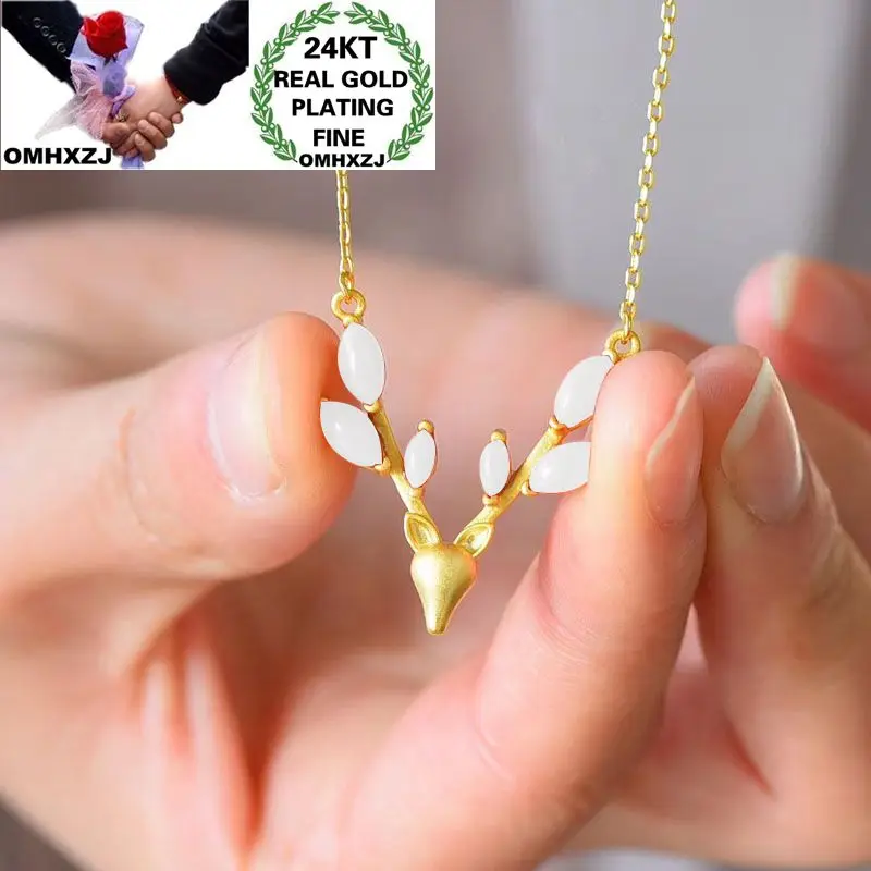 

Ожерелье OMHXZJ с подвеской из золота 24 карата в Европейском стиле, NA369