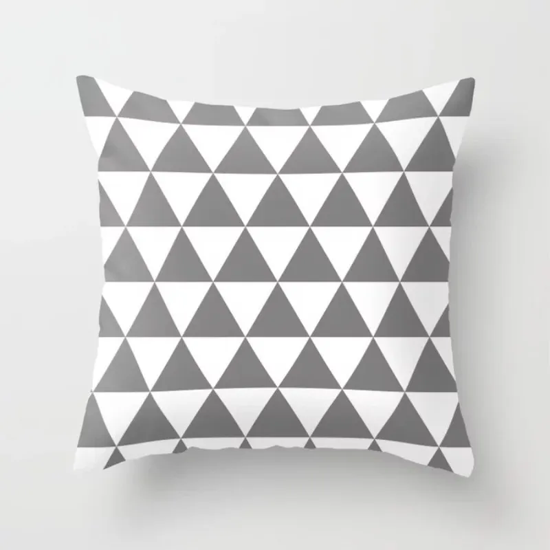 Grey Geometric Cushion Cover Polyester Throw Pillowcases Car Sofa Bed Decorative Pillow Case Minimalist Style Modern Home Decor | Дом и сад