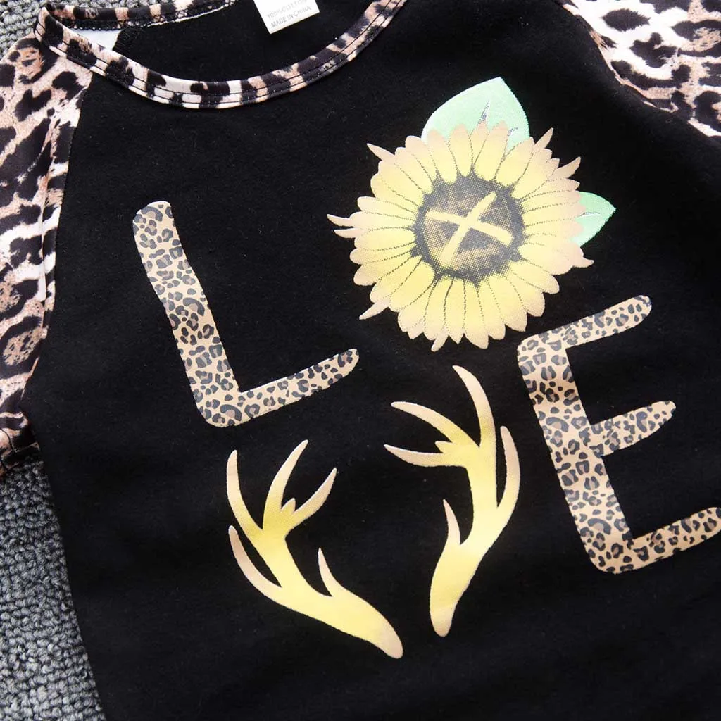 Детская футболка с леопардовым принтом и надписью Подсолнух для маленьких