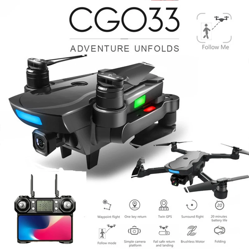 CG033 бесщеточный FPV Квадрокоптер с 4K HD Wifi карданный камера RC вертолет складной Дрон gps Дрон vs SG906 F11 zen k1