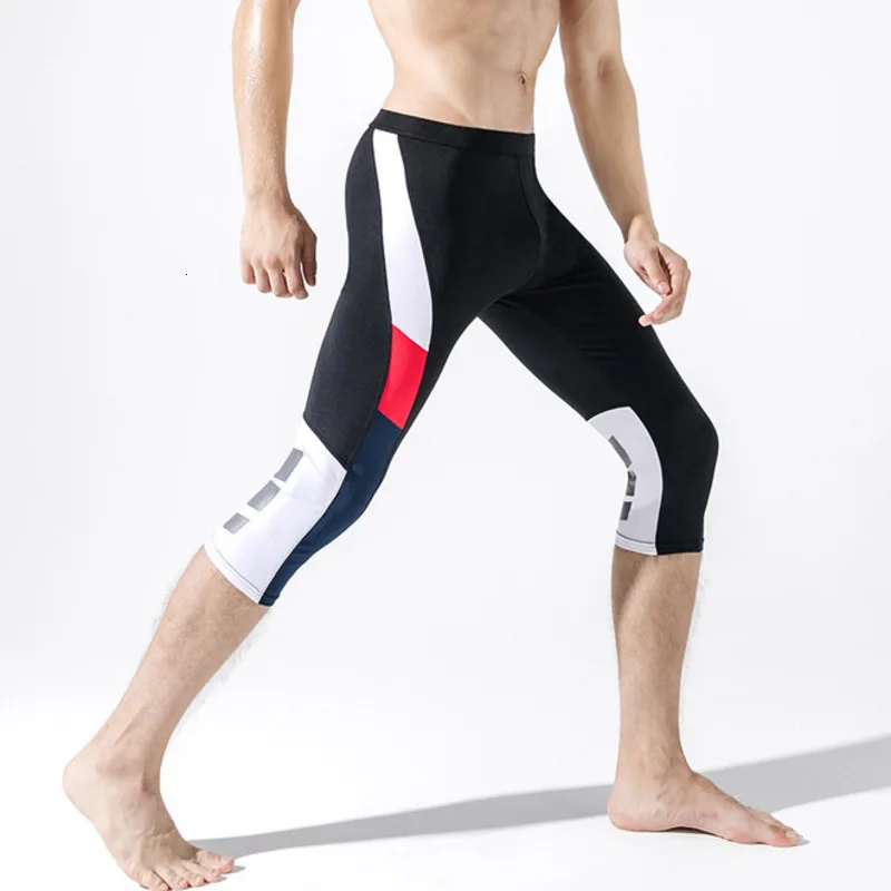 Sexy Patchwork Short Compression Pants Men Gym Sport Running Tights Mens Leggings Workout Exercise Training Male Leggins For Man | Спорт и