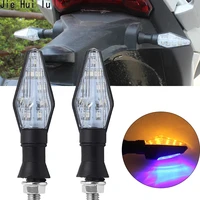2x led turn signals for motorcycle lamp blue amber blinker flasher 12 led motorbike indicator light motorcycle motos accessorie