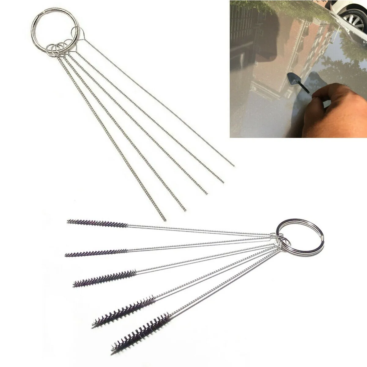 

10 X Car Windscreen Windshield Washer Jet Nozzle Needle Brush Cleaning Tool Kit Airbrush Spray Gun Nozzle Cleaning Kit Needle