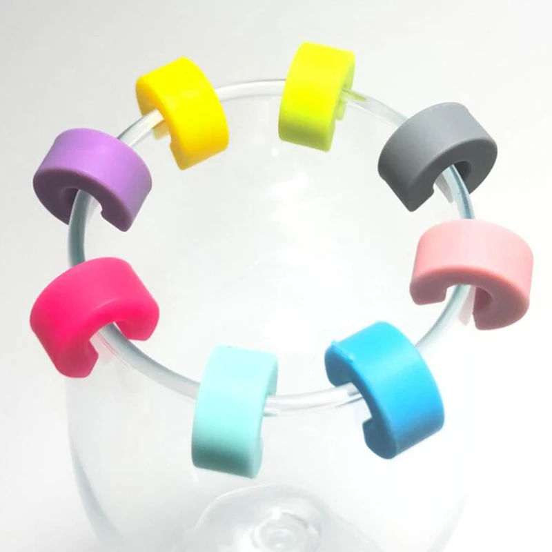 8 штук маркер на стакан для вина силикона пить маркеры вечерние отсортированы по